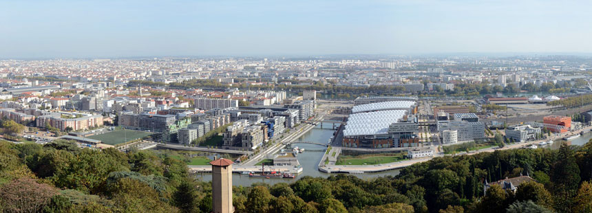 Lyon Confluence - Vue panoramique depuis les balmes