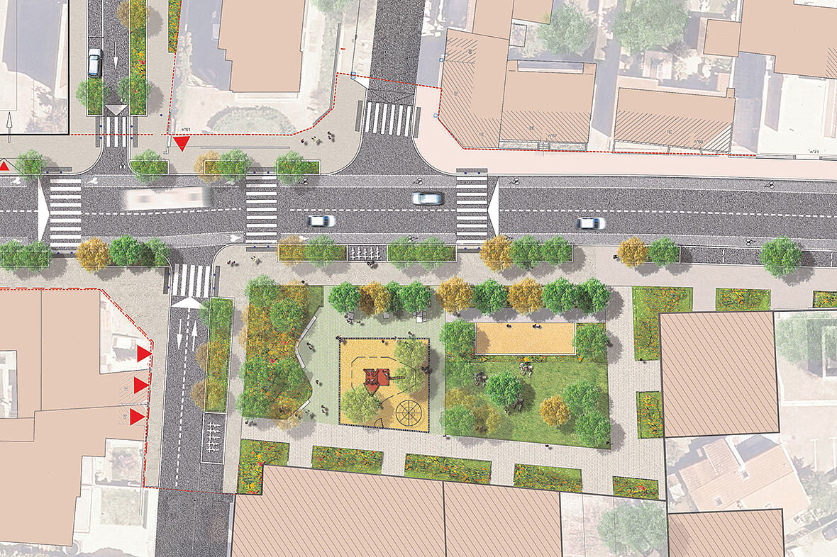 Une image du plan du projet pour la place des Buers