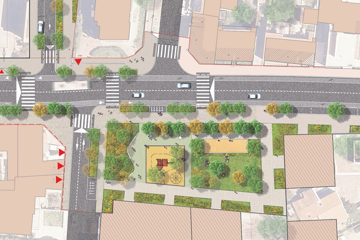 Une image du plan du projet pour la place des Buers
