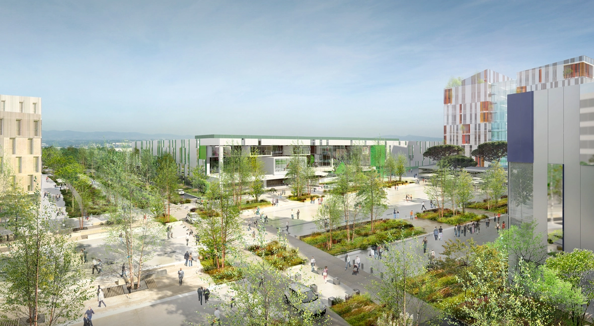 Une image de perspective du parvis central