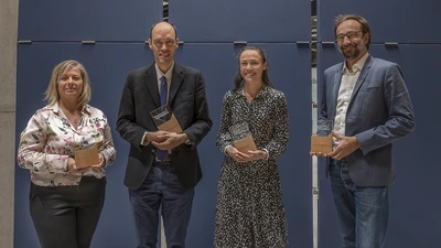 Barbara Testoni (représentante d'Armando Andres Roca Suarez), Jean-Benoît Krumenacker, Lucie Merlier et Rémy Crassard (représentant de Claire Padovani).