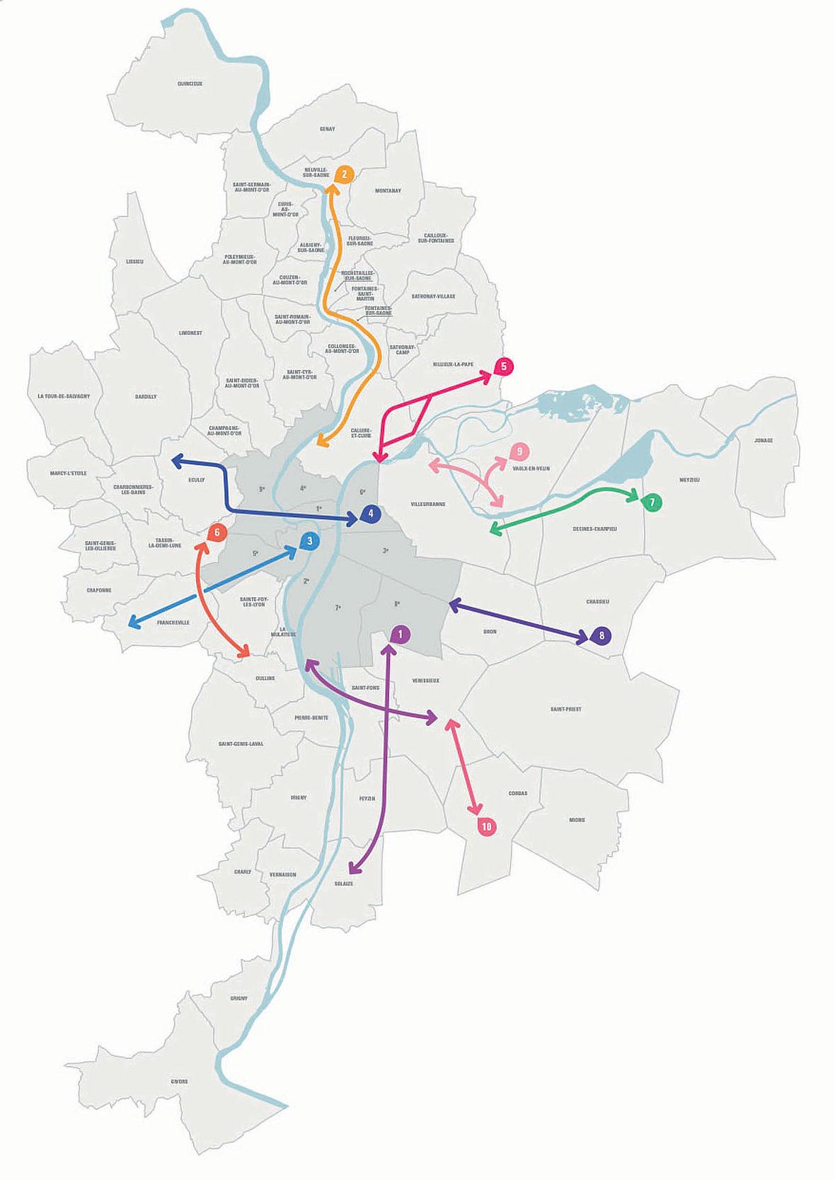 carte du réseau de corridors bus