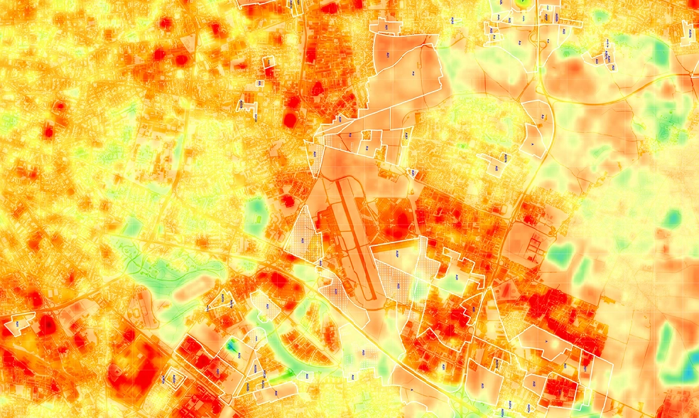 La carte thermique du territoire