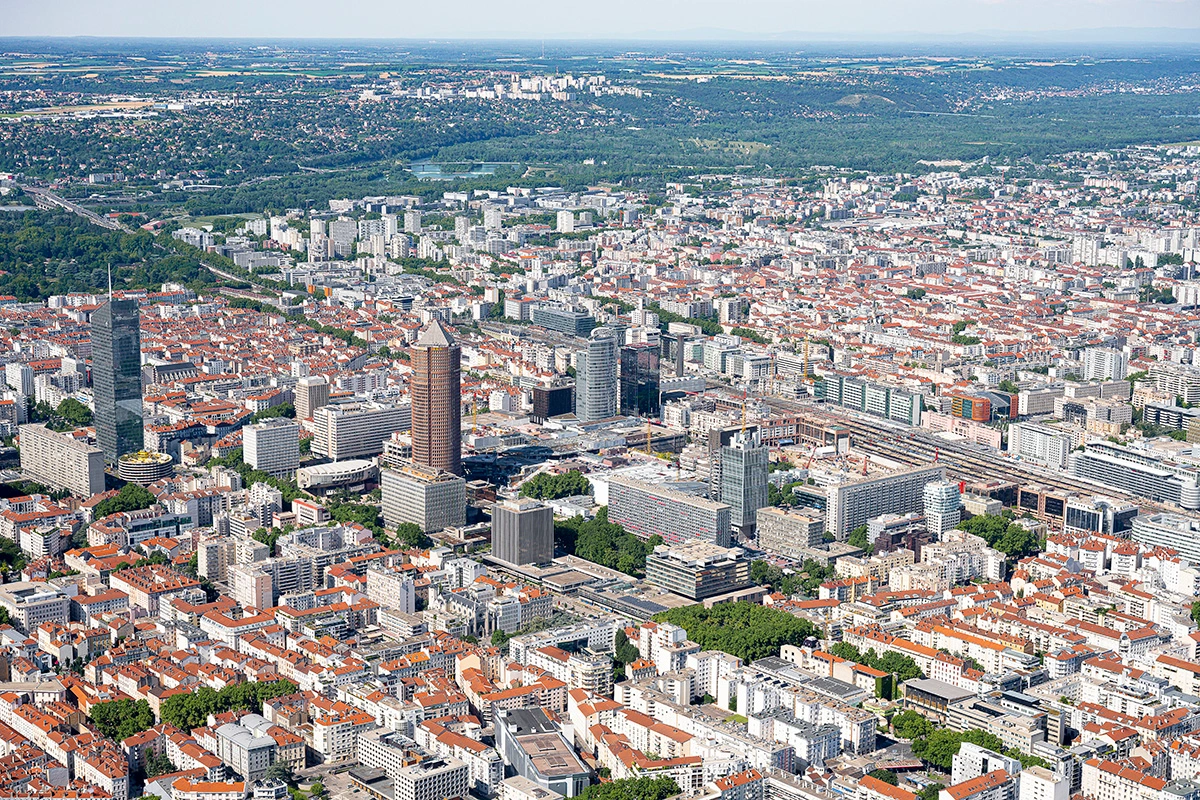 Photo d'une vue aérienne du quartier de la Part Dieu