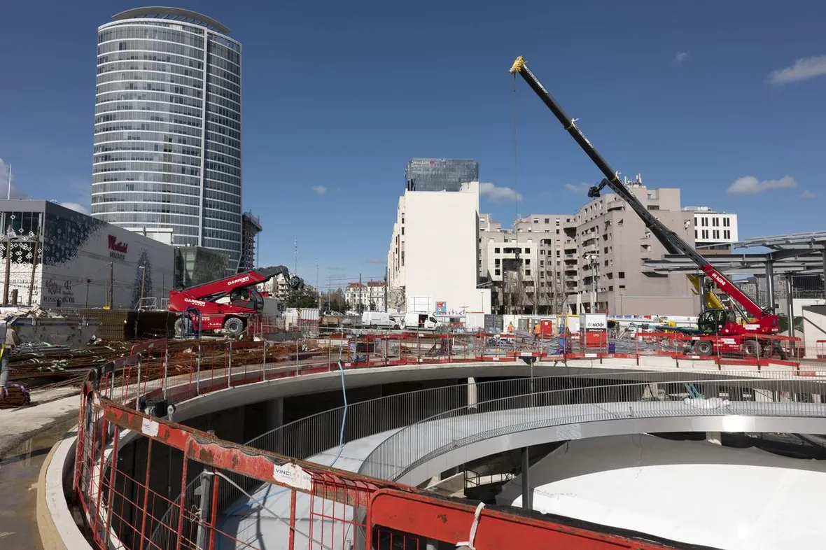 Chantier Place Béraudier, gare de la Part-Dieu