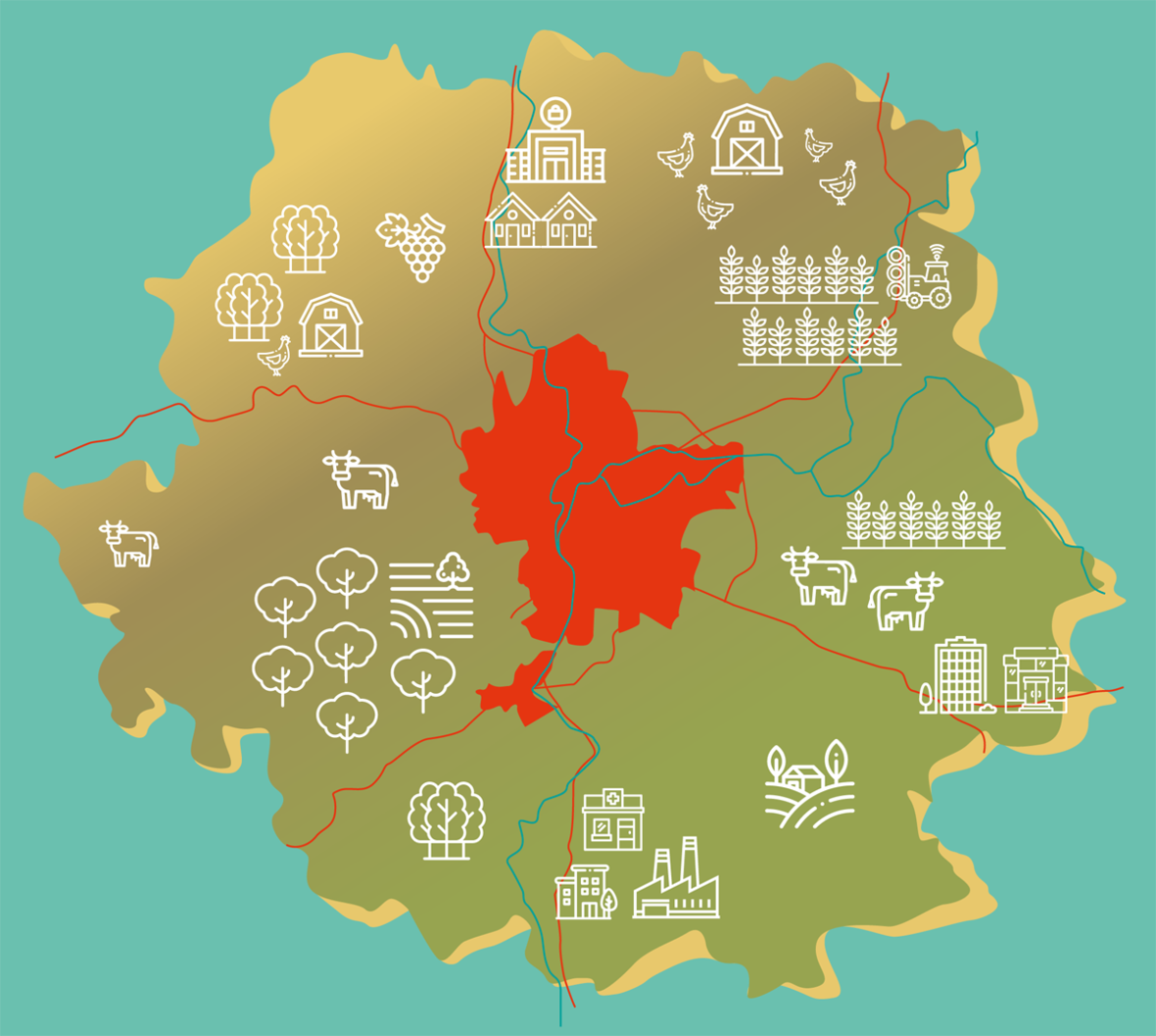 Cartographie de l'autonomie alimentaire de la métropole de Lyon