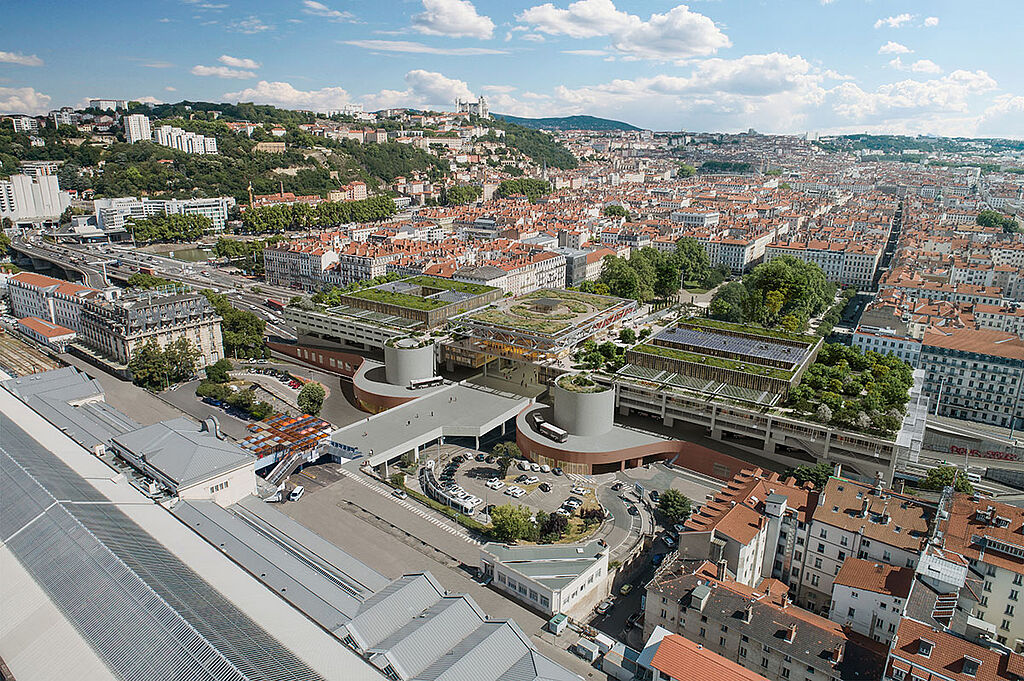 Une photo de la passerelle de Lyon Perrache