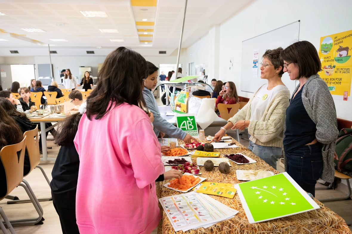 Dégustation légumes bio Collège JP Rameau