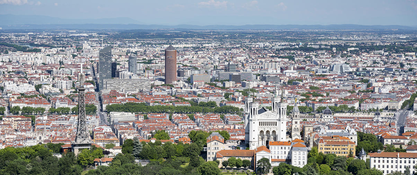 Vue aérienne de Lyon 