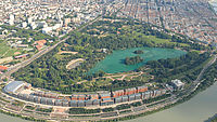 Vue aérienne du parc de la Tête d'Or