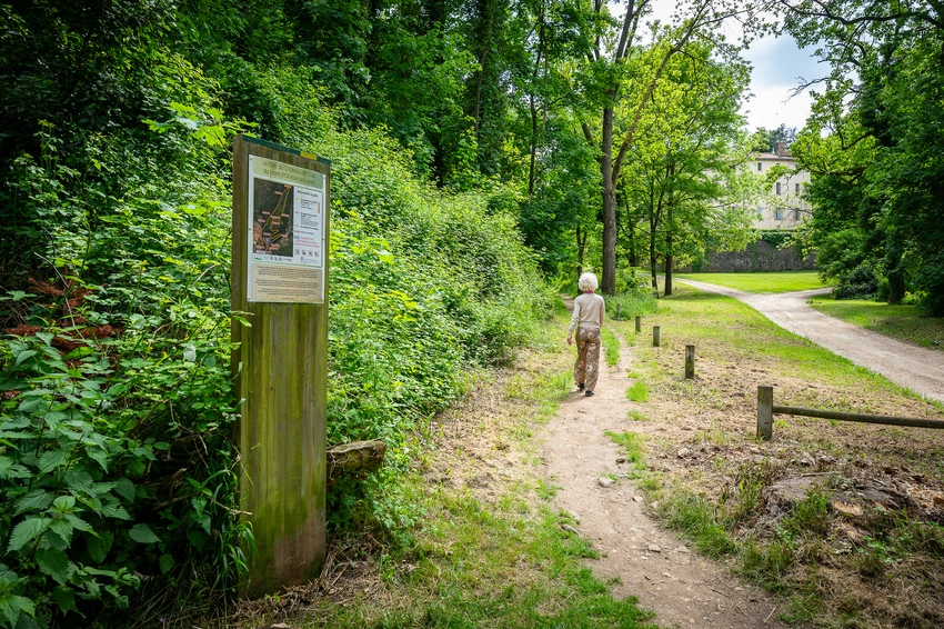 Un panneau d'information promeneurs