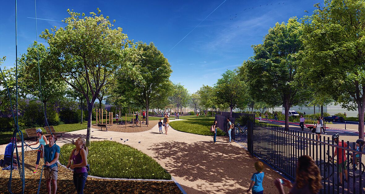 Une image du parc sportif à la Saulaie