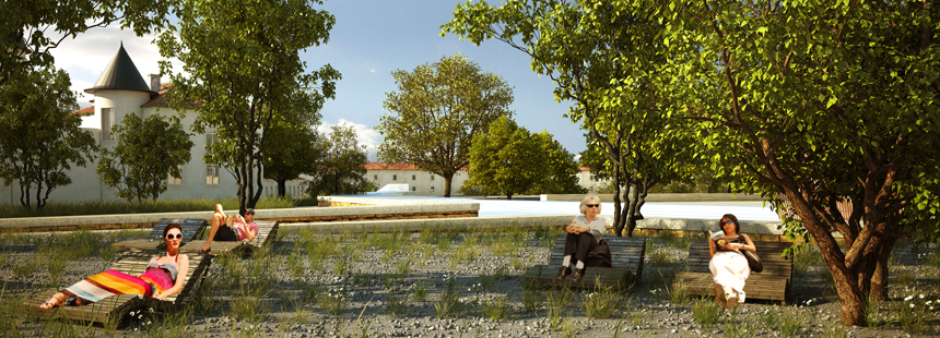 Prespective d'ambiance du parc Blandan © BASE © BASE